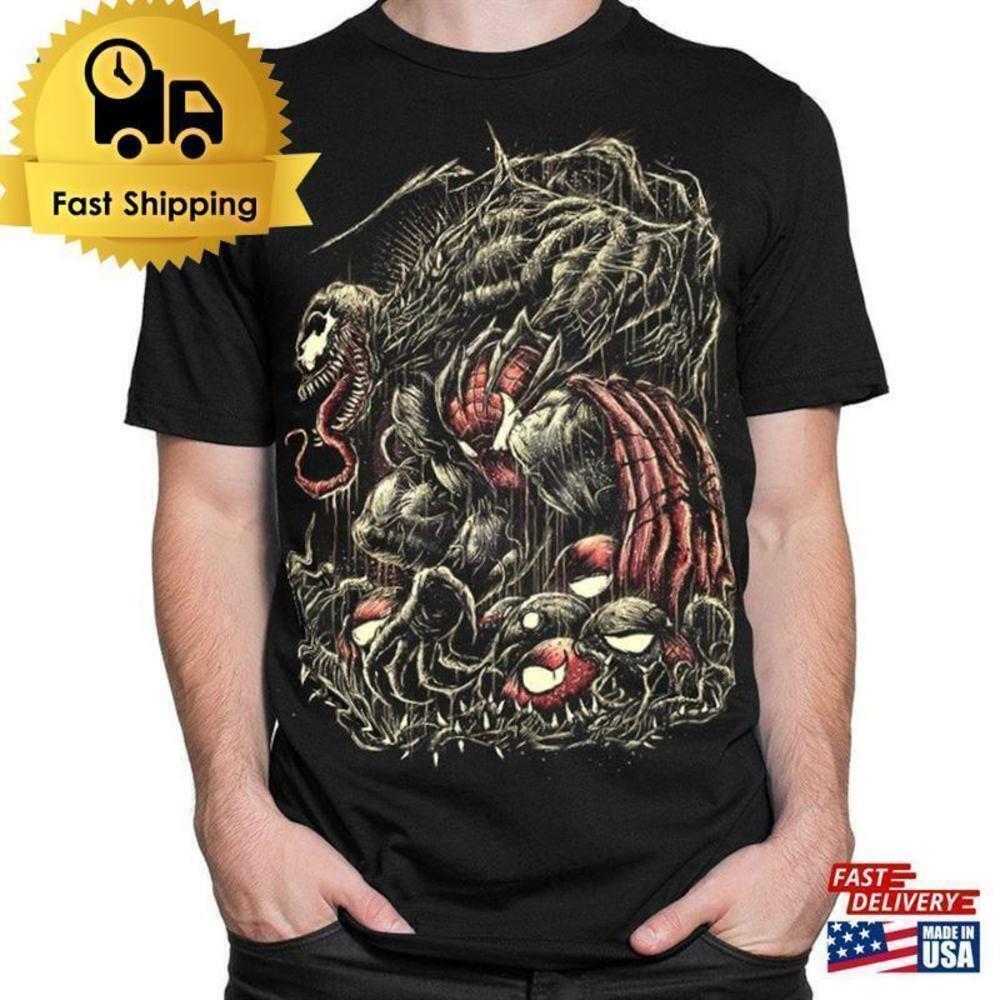 Venom And Spider Man Comic Art Graphic Men Unisex Classic T Shirt